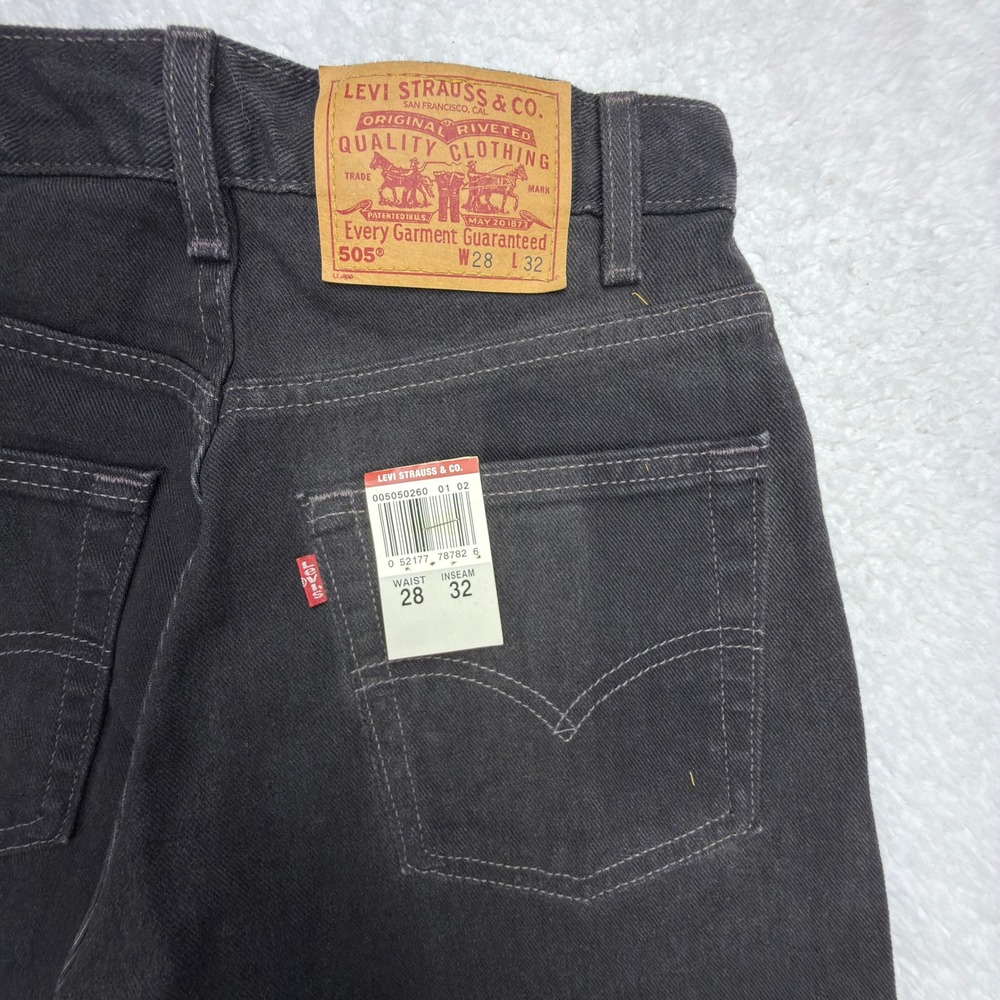 Levis‎ 505 Regular Fit Straight Leg Jeans Mens 28x32 Black NWT NOS Vintage